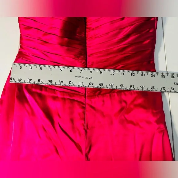 Paris by Mori Lee Strapless Fuchsia Pink Gown Floral Embroidery & Gems SZ 8 NEW